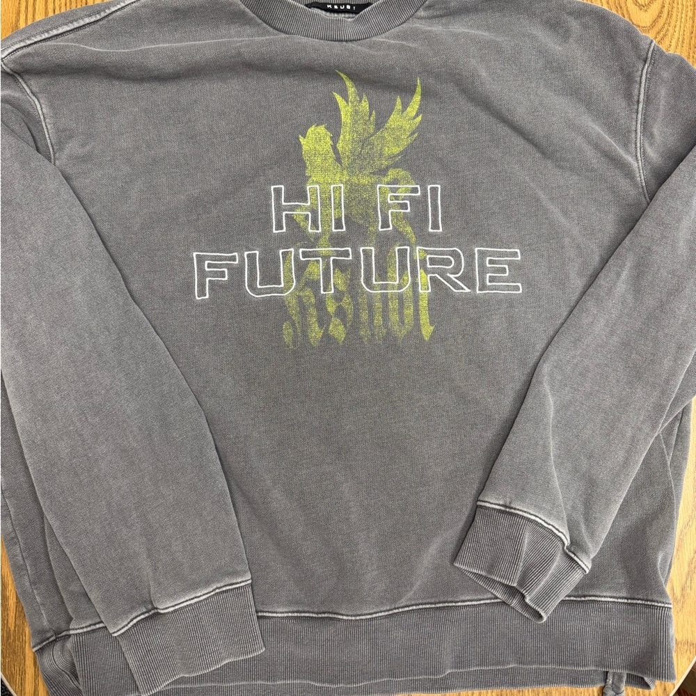 Ksubi Gray Hi Fi Future Sweatshirt XL biggie crew